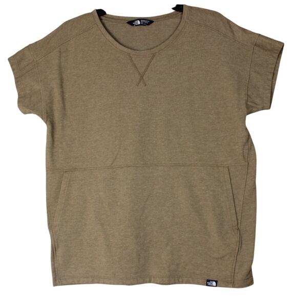 The North Face Sweater Womens Large Short Sleeves‎ Knit Brown - Picture 1 of 8
